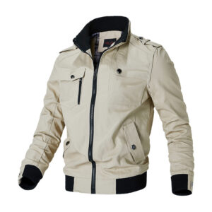 Cream Bomber Windbreaker Jacket