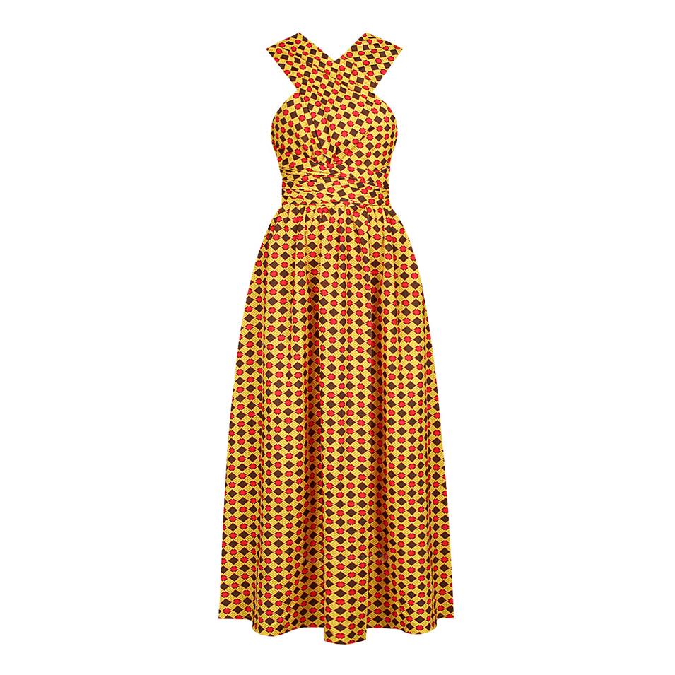 Ankara Halter Maxi Dress