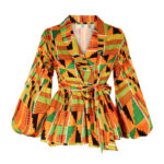 Kente Print Peplum Blazer