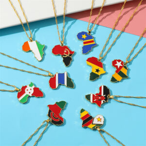 Africa Map Pendant Necklace